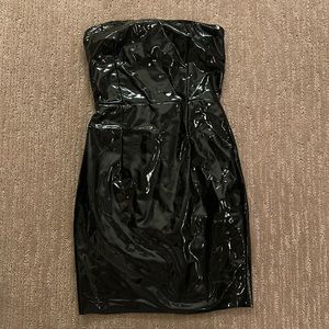 Patent leather bandage dress